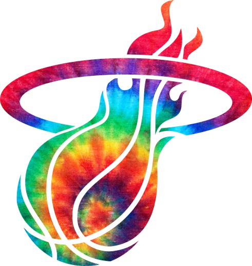 Miami Heat rainbow spiral tie-dye logo vinyl decal